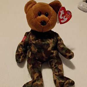 BEANIE BABIES TY:Plush Camo Bear Stuffed Toy-